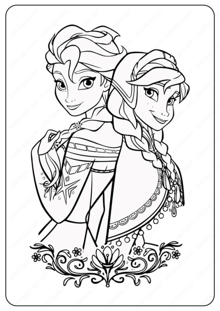 Elsa And Anna Coloring Pages