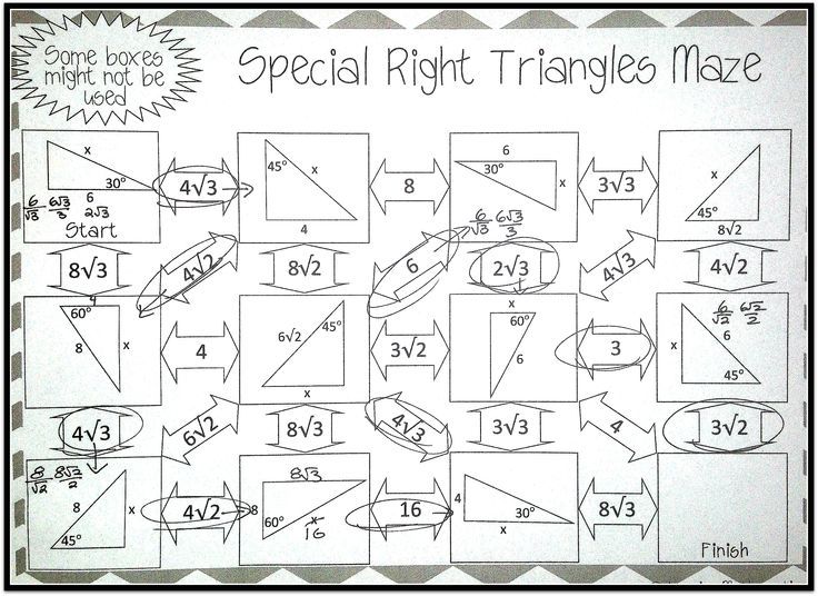 Special Right Triangles Worksheet Answer Key