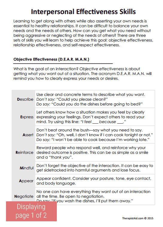 Dbt Interpersonal Effectiveness Worksheets Pdf