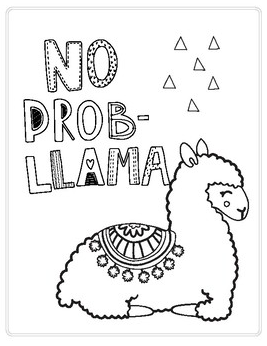 Cute Llama Coloring Pages