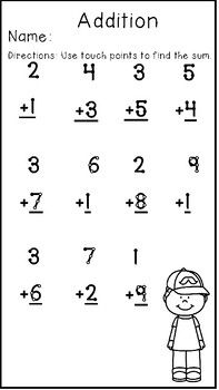 Touch Math Worksheets