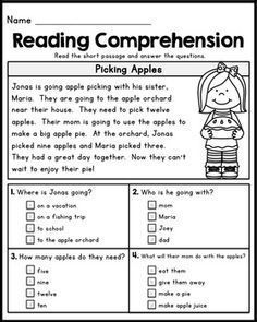 Comprehension For Class 1