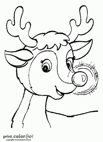 Rudolph The Red Nosed Reindeer Coloring Pages