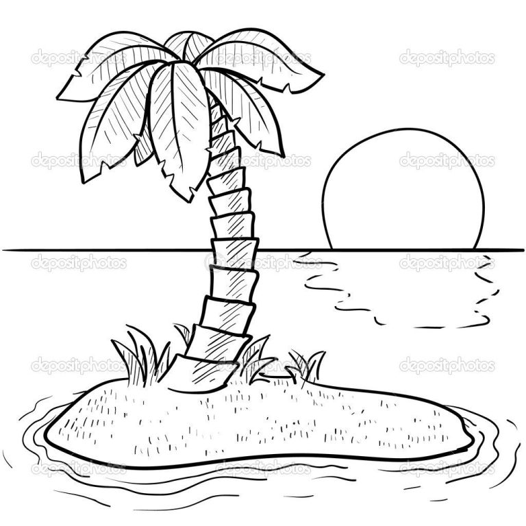 Palm Tree Coloring Pages