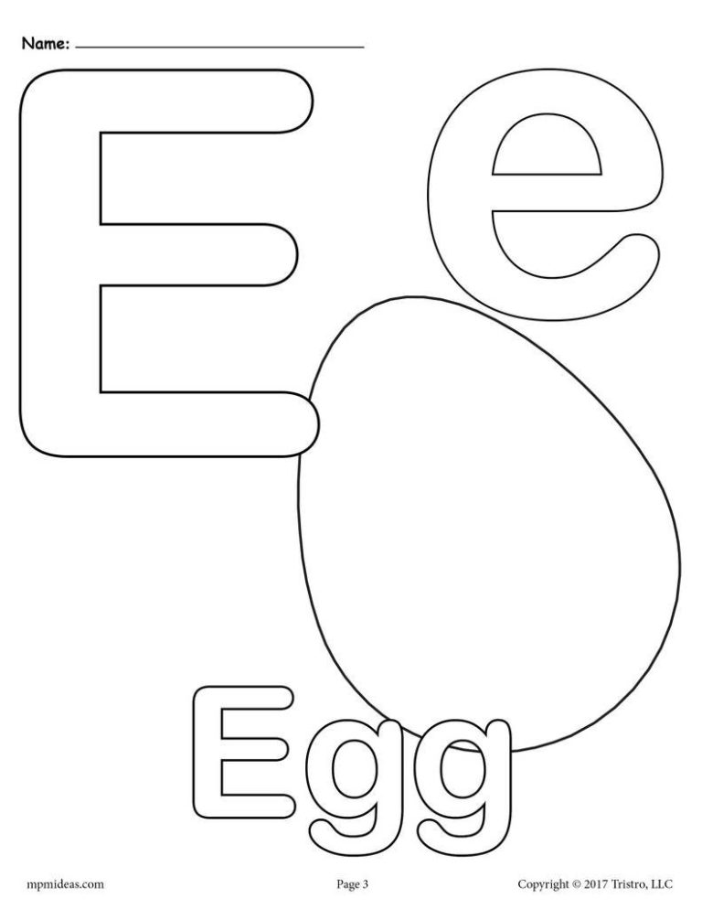 Letter E Coloring Page