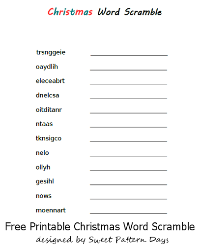 Word Scramble Worksheet