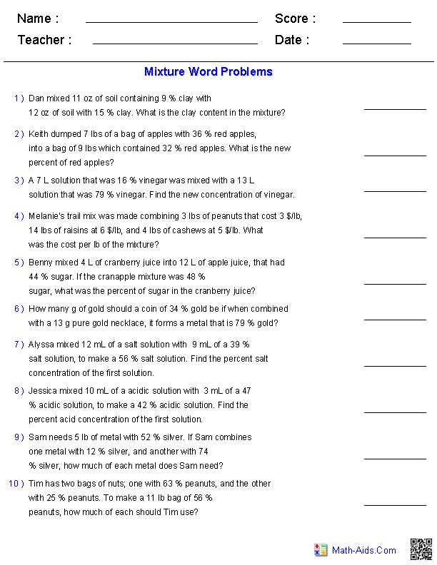 Algebra Word Problems Pdf