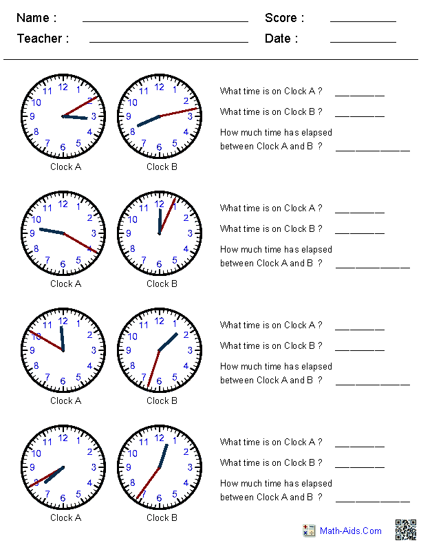 Time Worksheets Grade 5