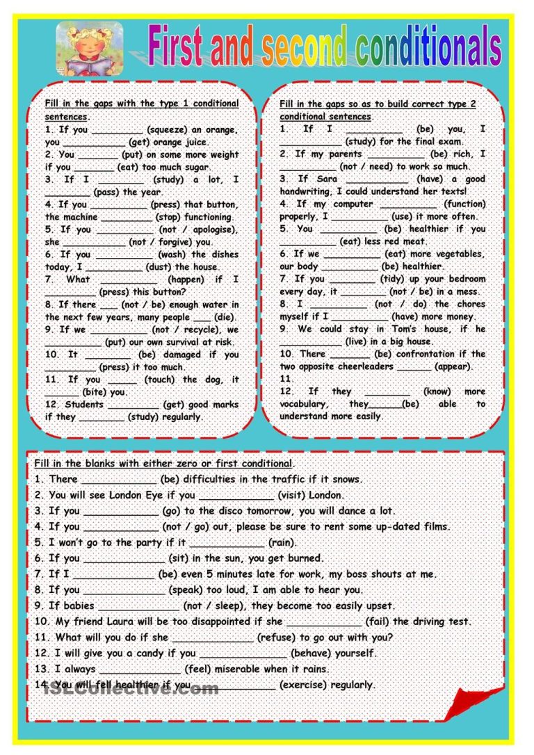 First And Second Conditional Worksheet With Answers