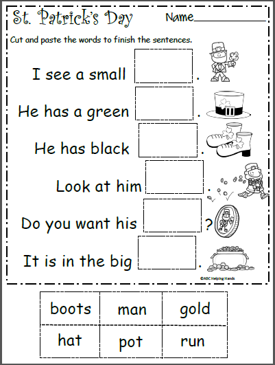 St Patrick's Day Worksheets