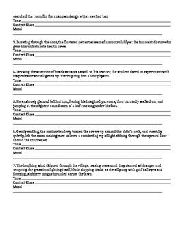 Tone And Mood Worksheet