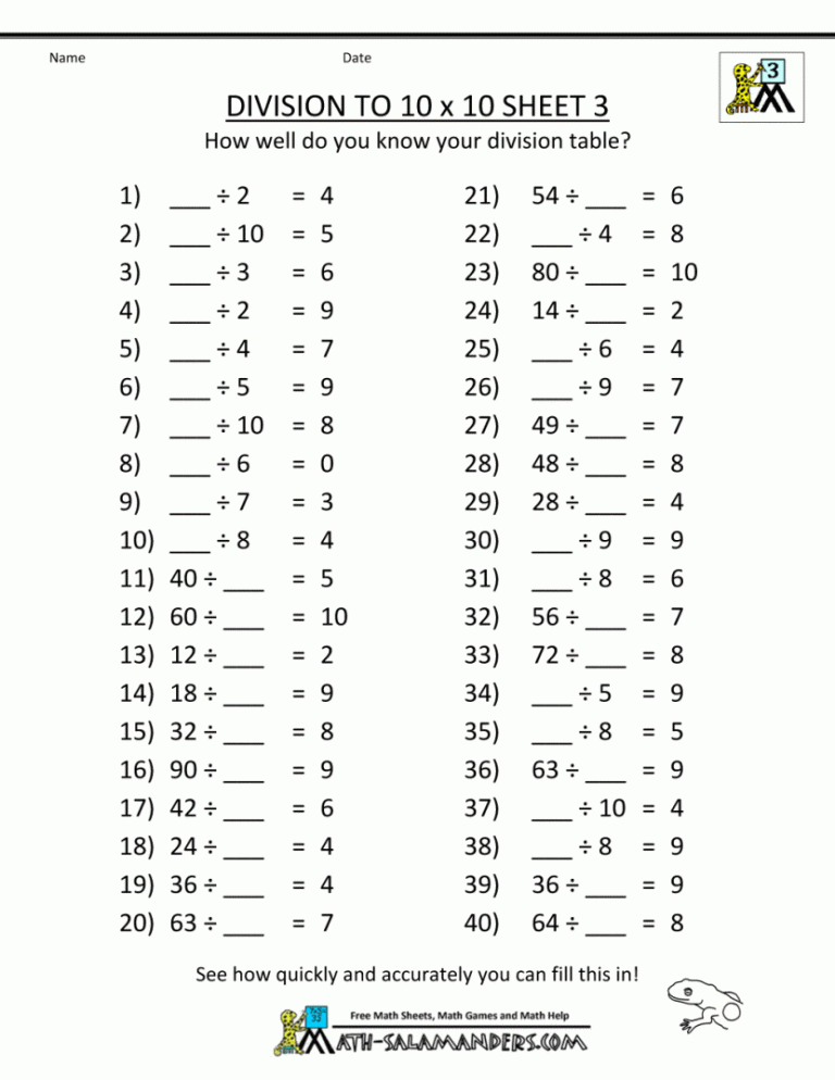 Free Printable Pdf Year 3 Maths Worksheets