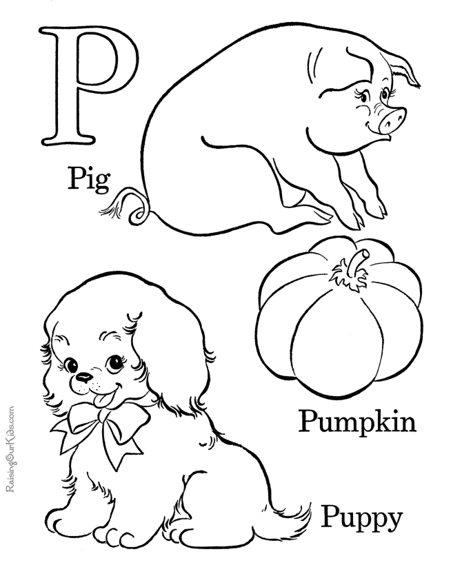 Letter P Coloring Pages