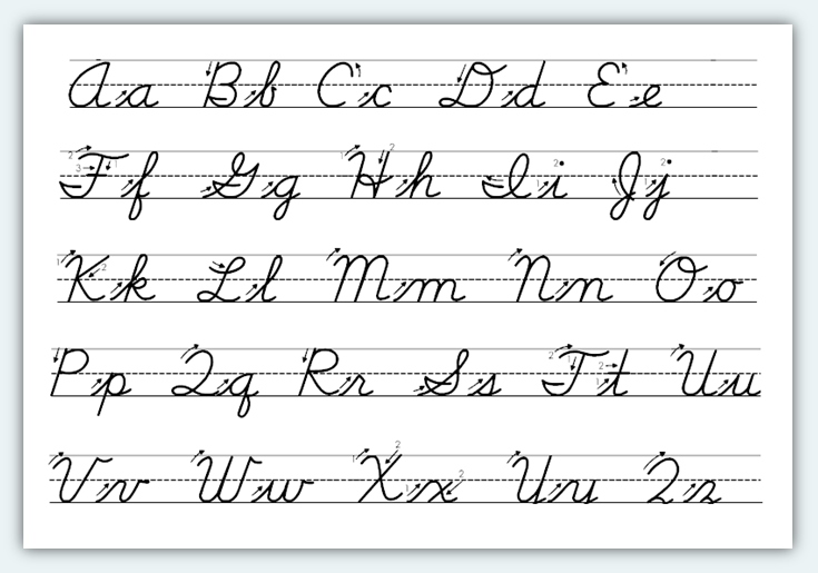 Cursive Alphabet Printable