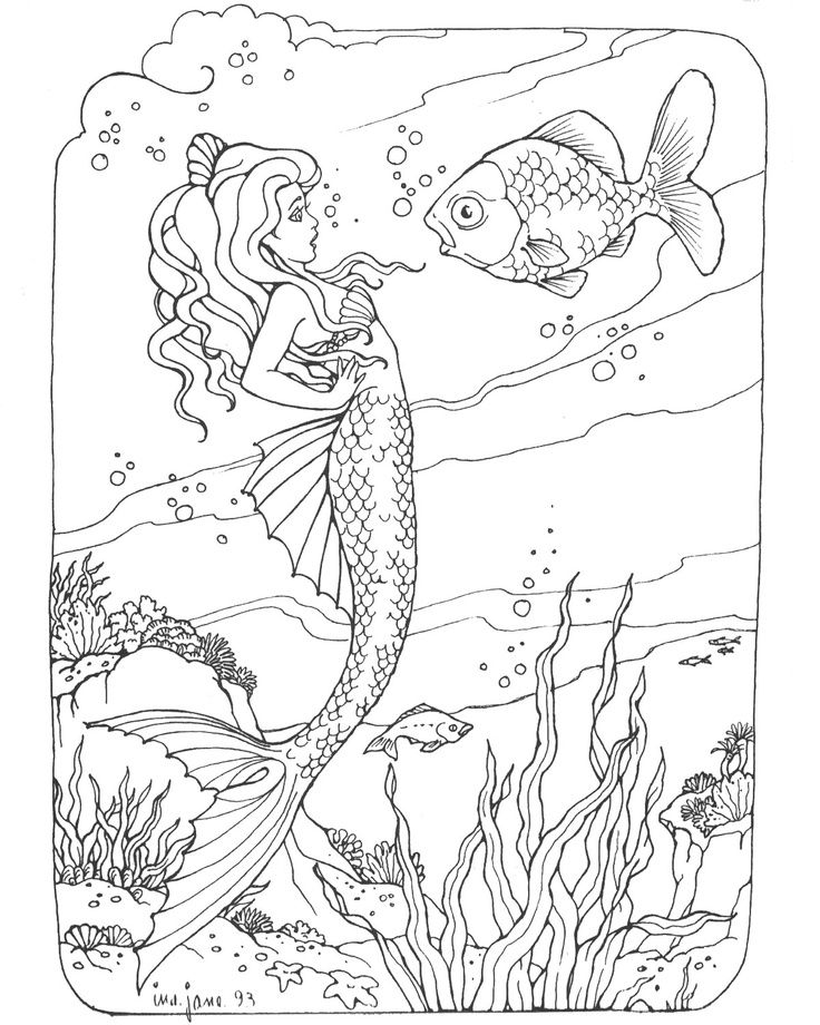 Free Mermaid Coloring Pages