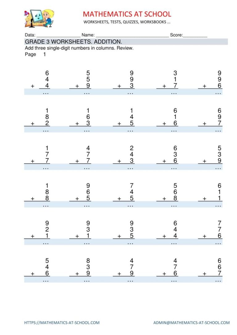 Year 4 Maths Worksheets