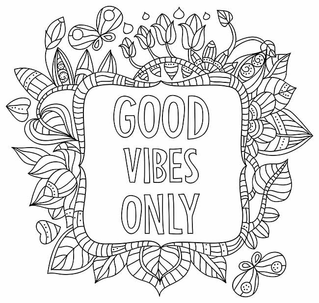 Positive Words Coloring Pages For Kids