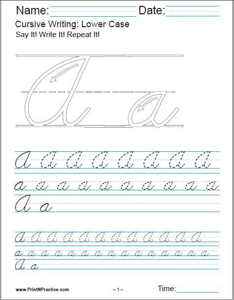 Cursive Writing Worksheets