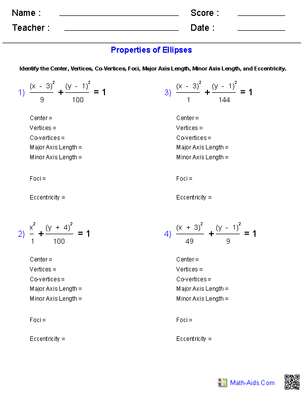 Algebra 2 Worksheets