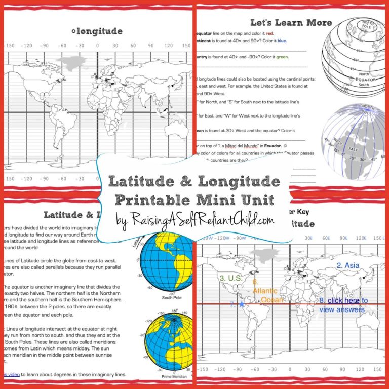 Latitude And Longitude Worksheets