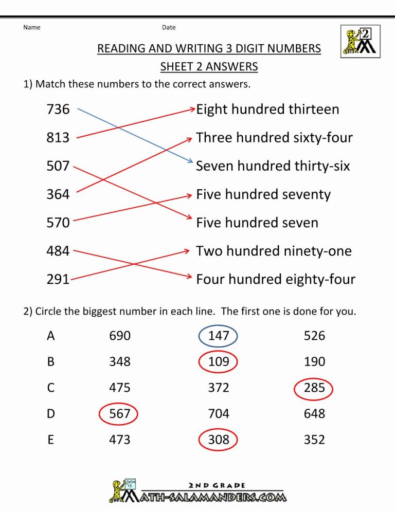 7th Grade Math Worksheets With Answers