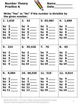 Divisibility Rules Worksheet