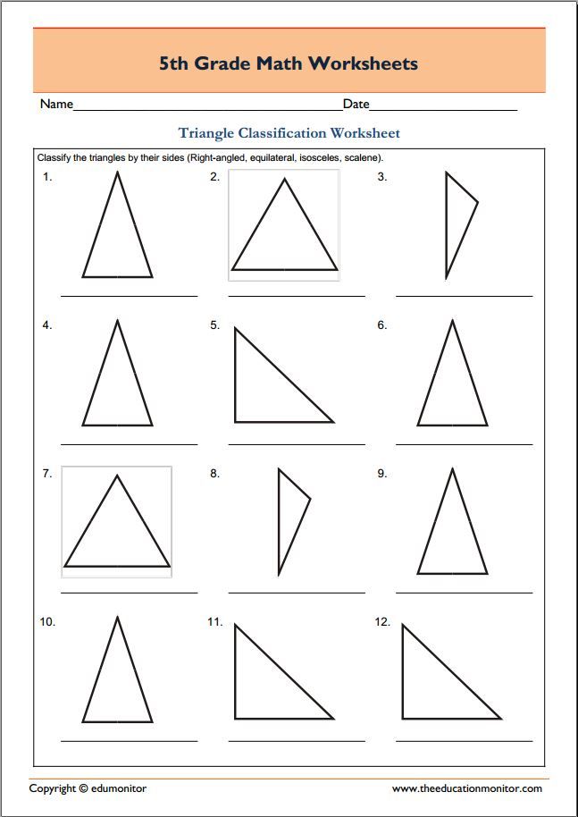 Types Of Triangles Worksheet