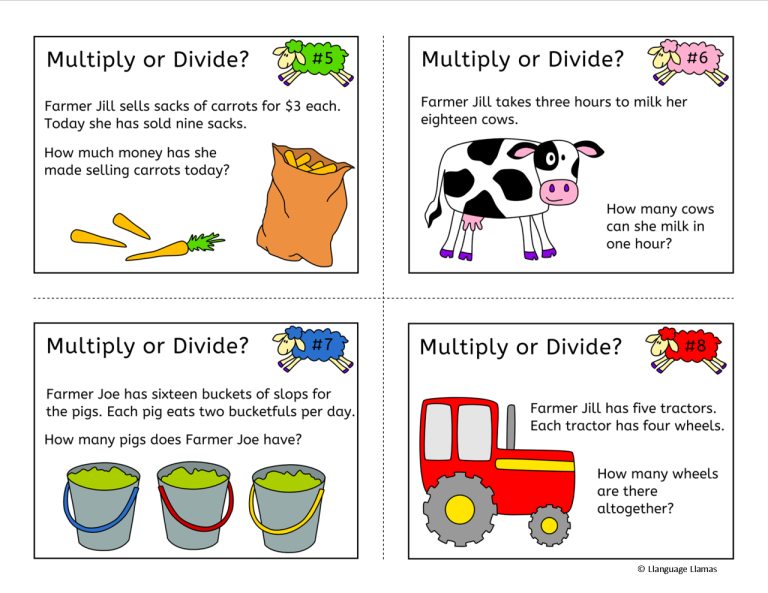 Multiplication And Division Word Problems