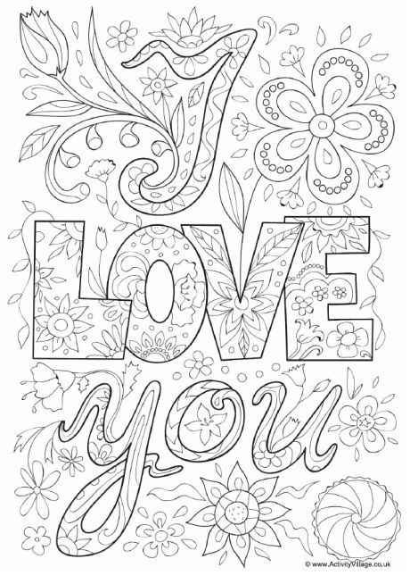 I Love You Coloring Pages