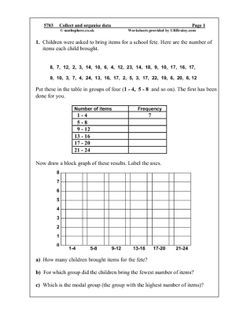 Frequency Table Worksheet