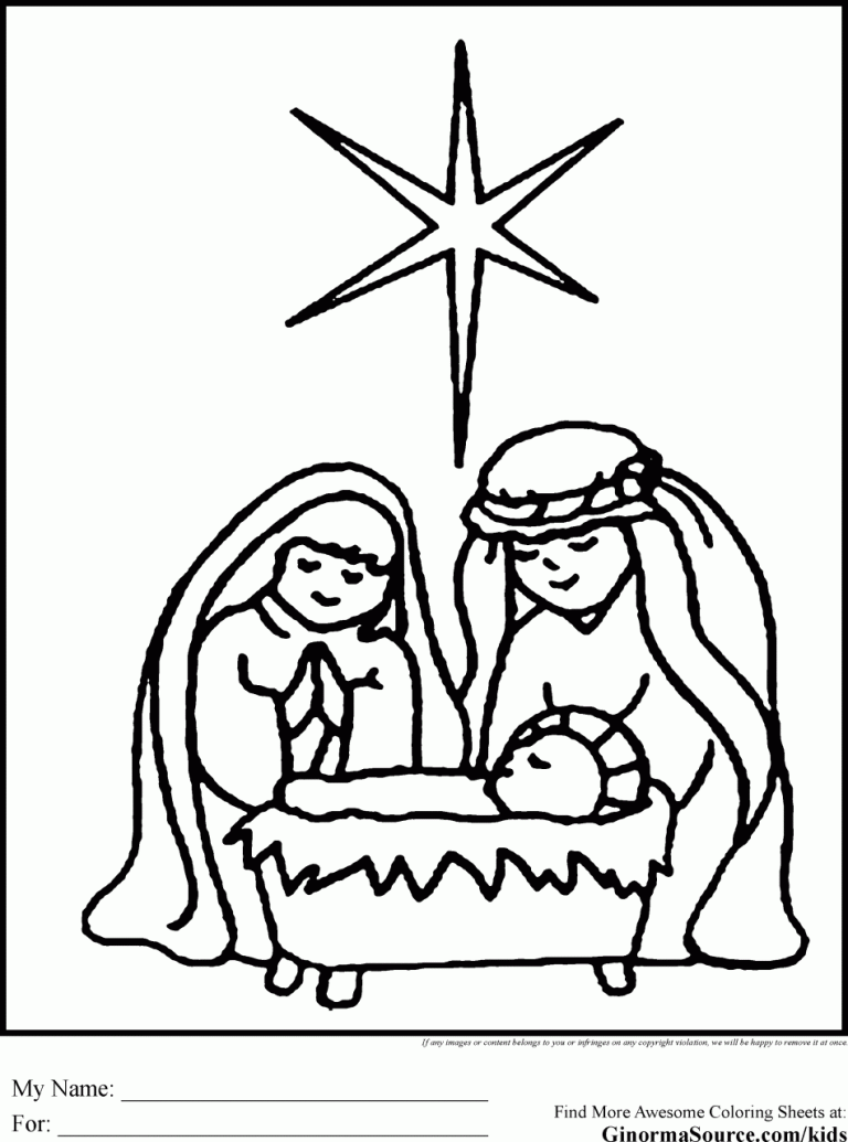 Religious Christmas Coloring Pages For Kids