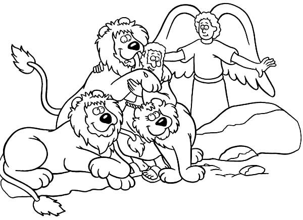 Daniel And The Lions Den Coloring Page