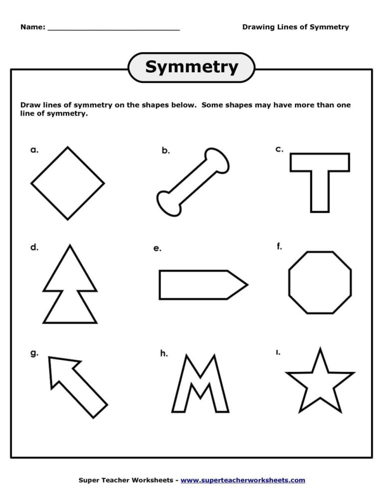 Lines Of Symmetry Worksheet