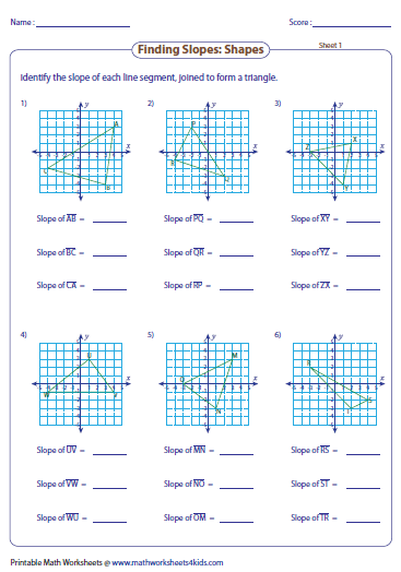 Slope Worksheets