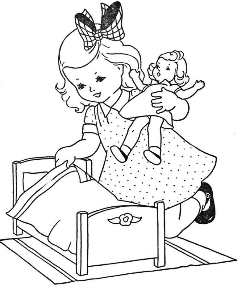 Baby Doll Coloring Page