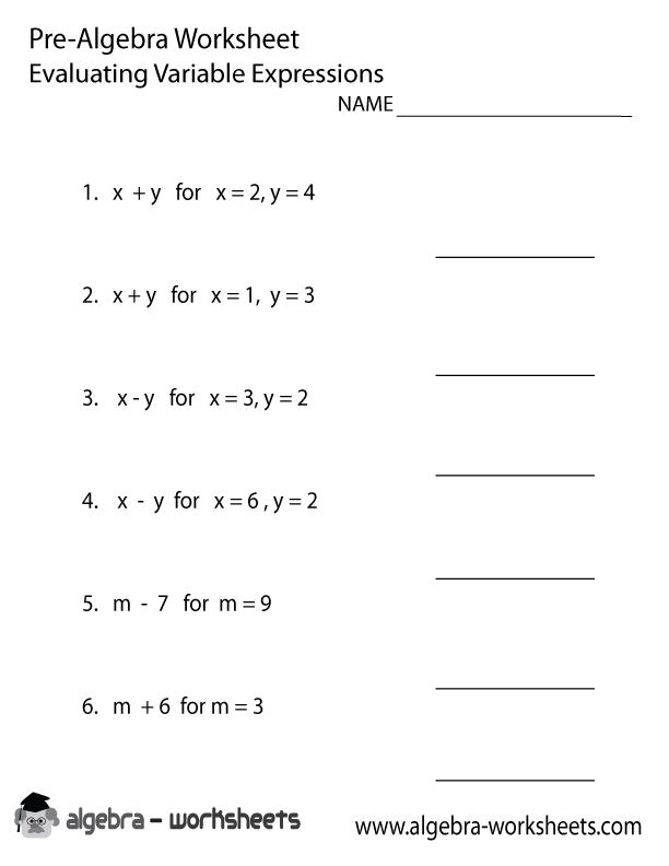 Pre Algebra Worksheets For 8th Graders