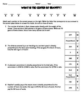 Direct Variation Worksheet