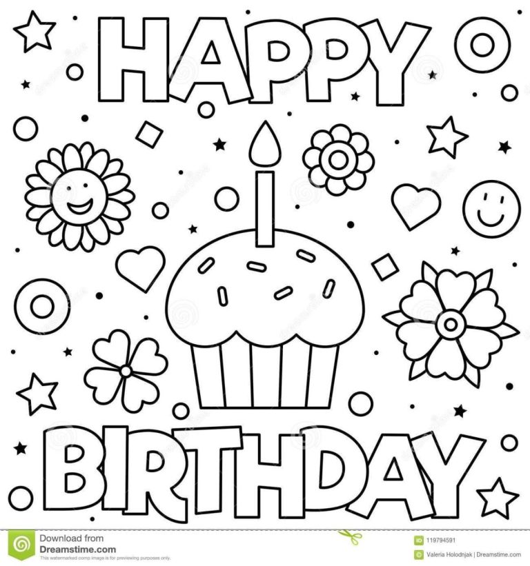 Happy Birthday Coloring Pages