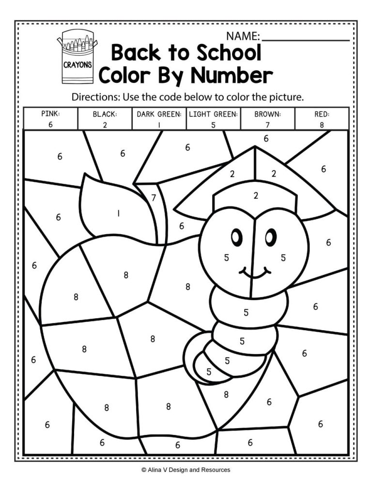 Color By Number Math Worksheets