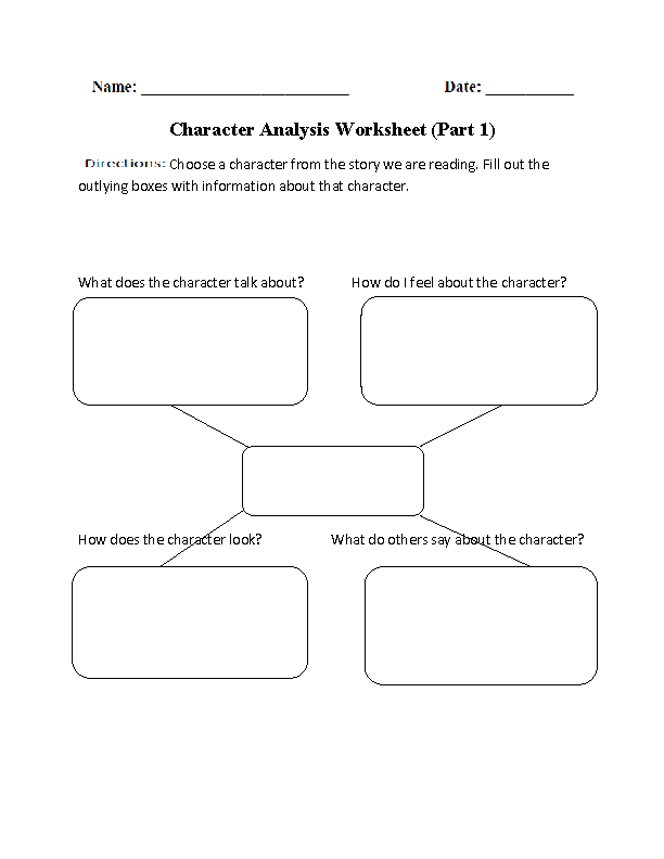 Character Analysis Worksheet