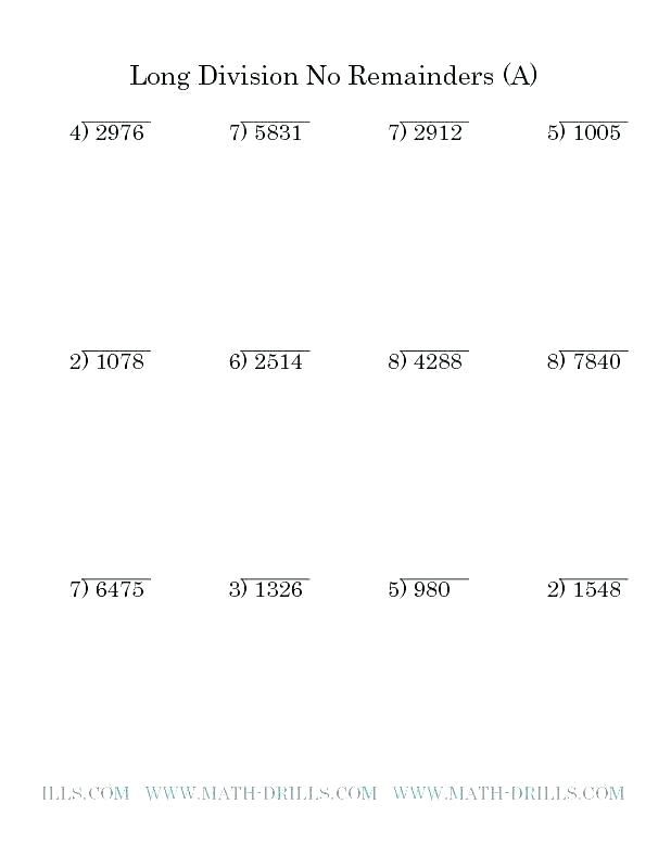 Division With Remainders Worksheet