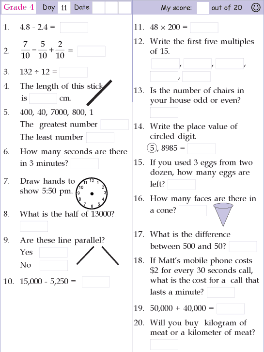 Mental Maths For Class 4