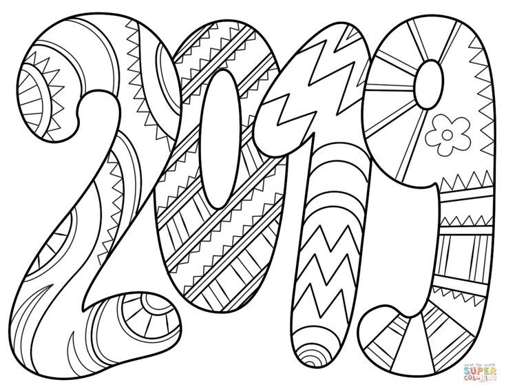 New Years Coloring Pages 2019