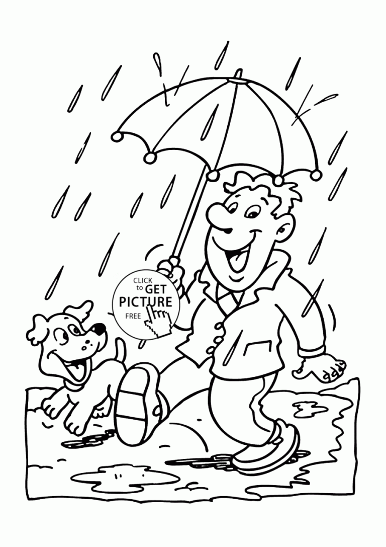 Rain Coloring Page