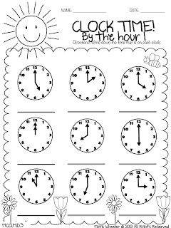 Free Printable Kindergarten Telling Time Worksheets