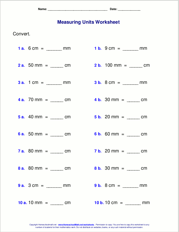 Measurement Worksheets Grade 6 Pdf