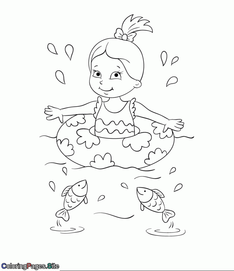 Swimming Coloring Pages