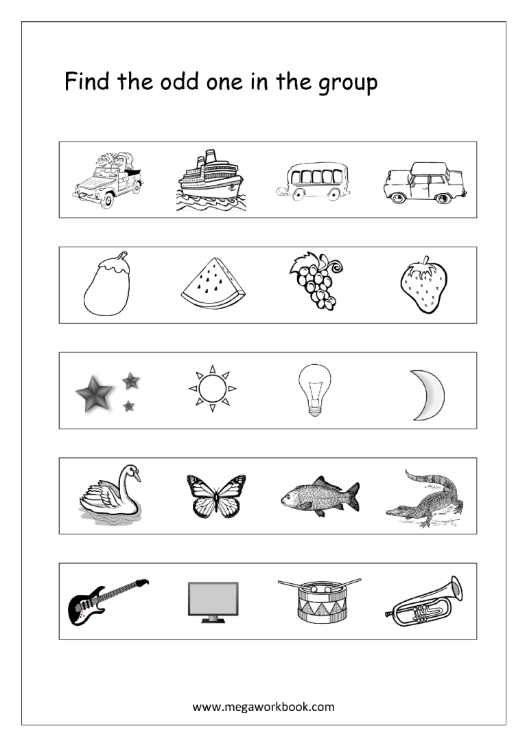 Odd One Out Worksheet