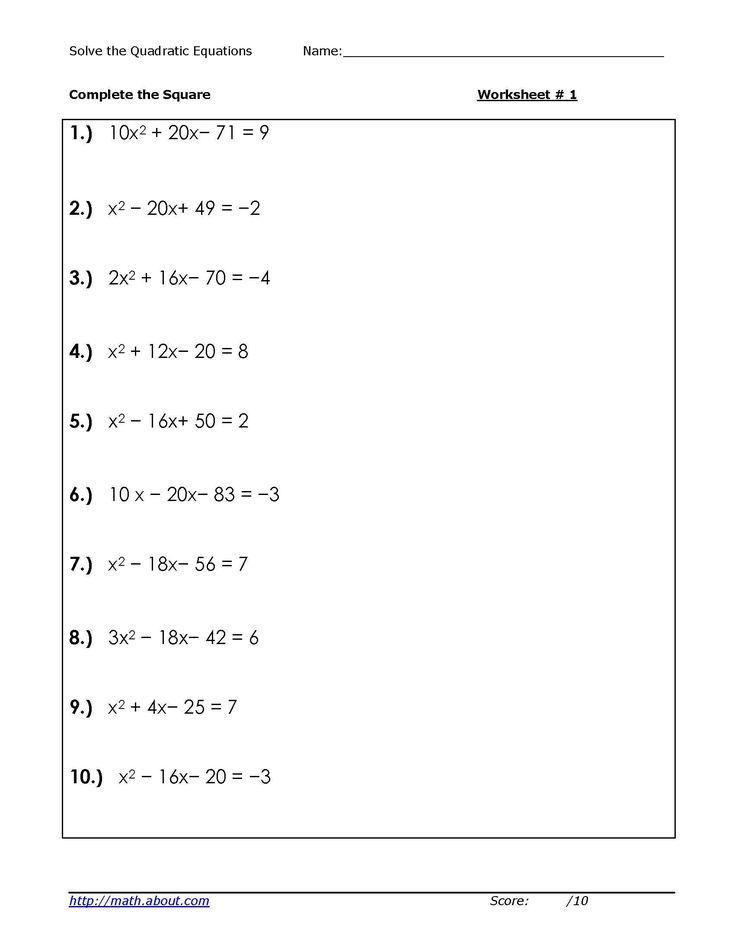 Completing The Square Worksheet Answers Kuta Software