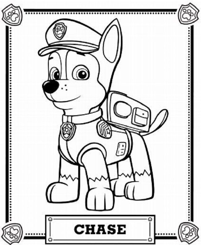 Chase Paw Patrol Coloring Page